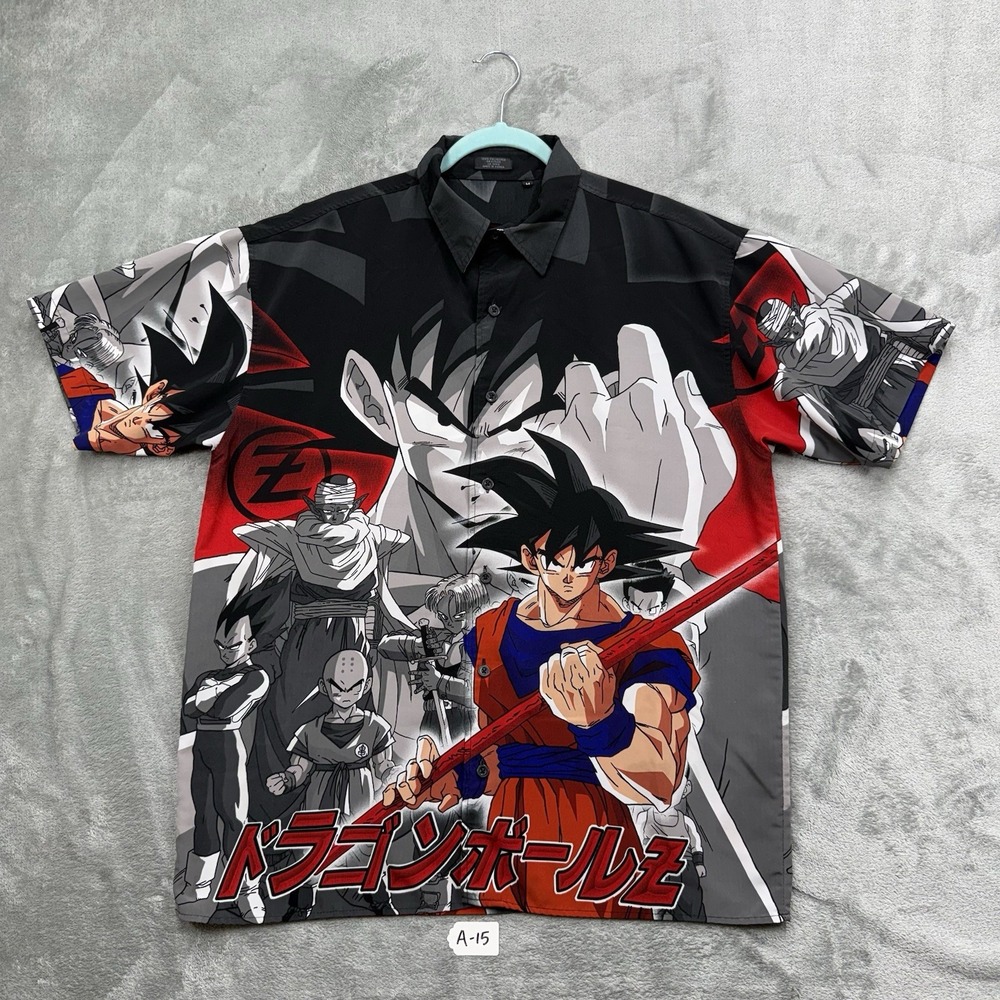 Vintage 2001 Dragon Ball Z Button Up Shirt Y2K Medium RARE